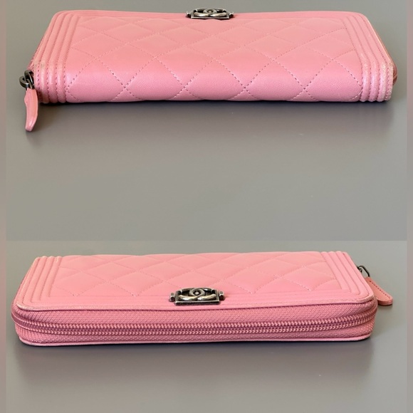 Chanel Quilted Lambskin Pink Boy Zippy Wallet - Picture 12 of 16